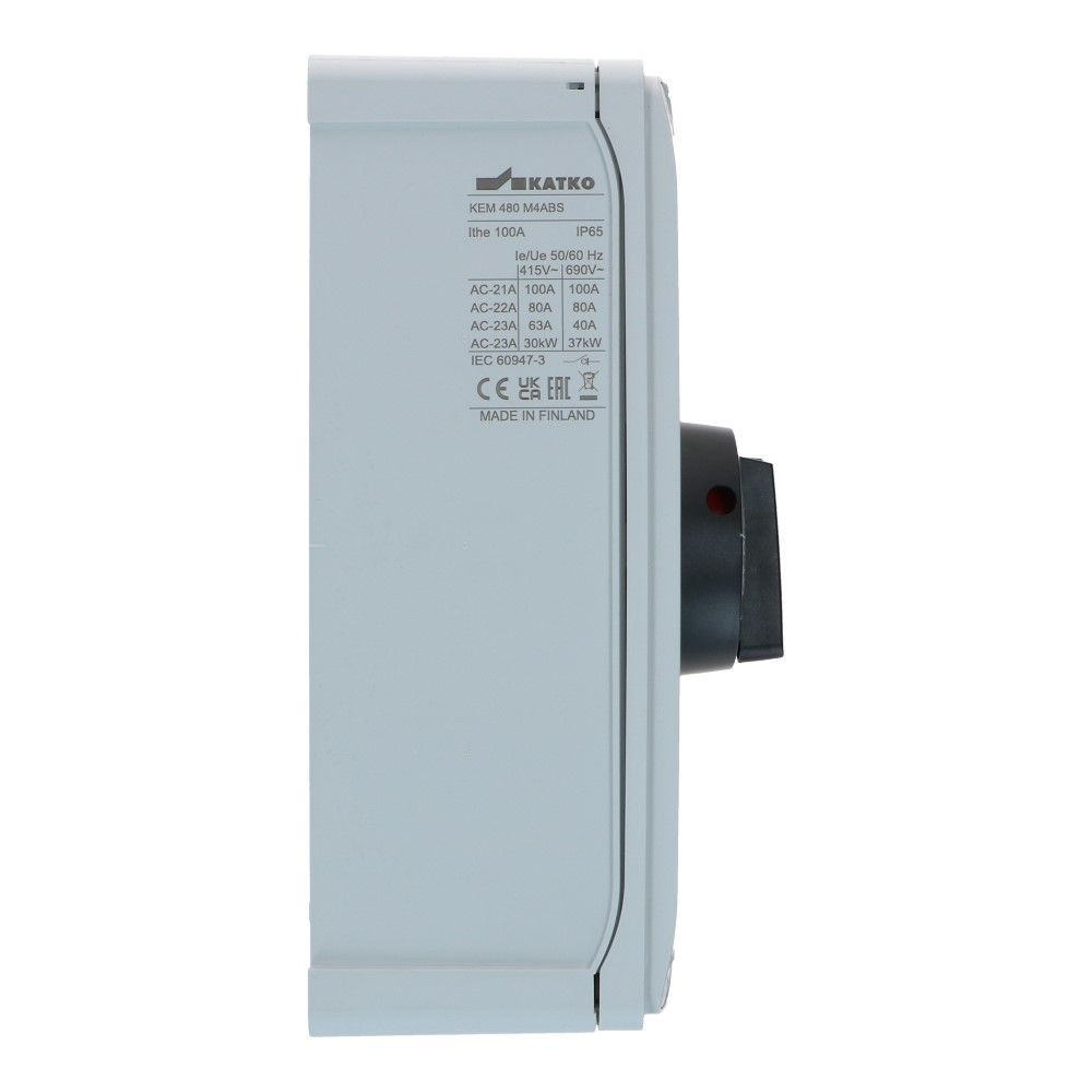 Werkschakelaar IP66 4 polig 100A 190x270x138mm zwart hendel ABS AC22-80A