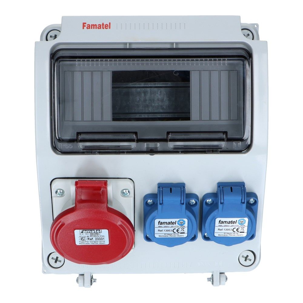 Wandverdeelkast voorbedraad IP44 1x CEE 16A 5p 2x schuko