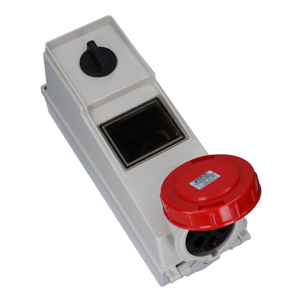 CEE schakel female 5 polig 6H 63A IP67 opbouw wcd 380-415VAC
