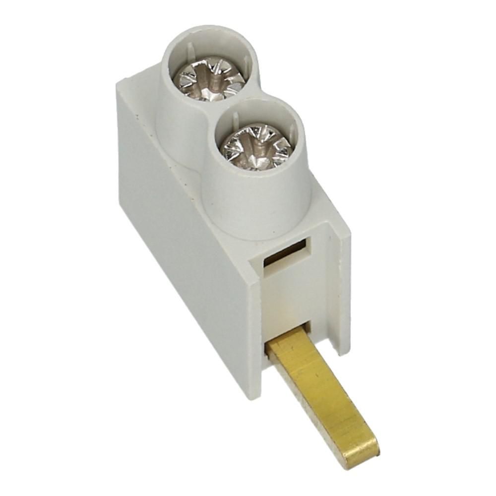 Aftakblok pin grijs 1 fase 2x10mm² laag