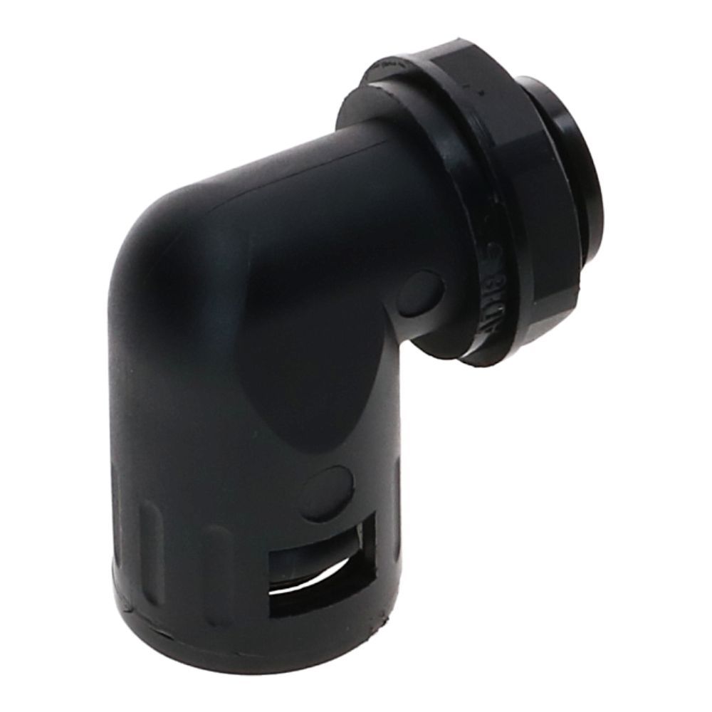 M20 haakse snelconnector flexibele buis zwart 19mm