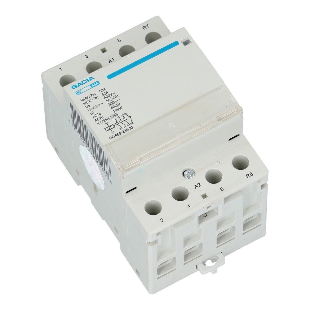 4 polig 1 NC + 3 NO 63A Installatierelais
