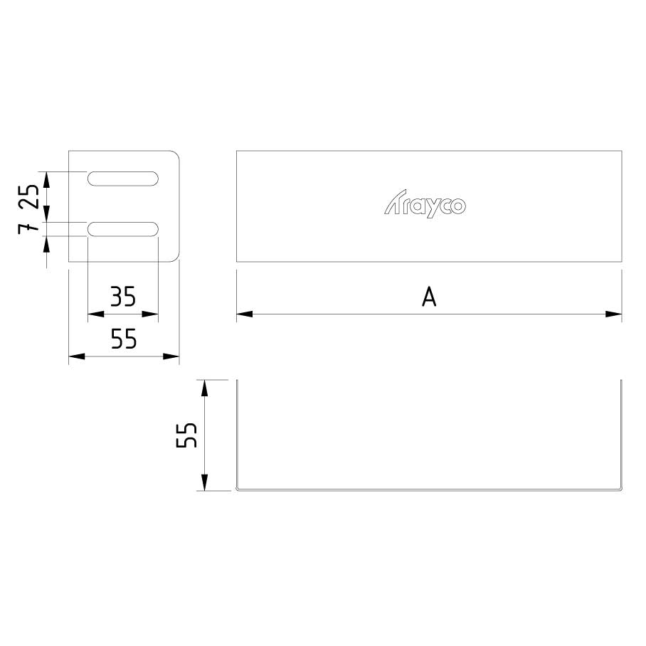 Kabelgoot eindstuk 300x60mm Sendzimir verzinkt