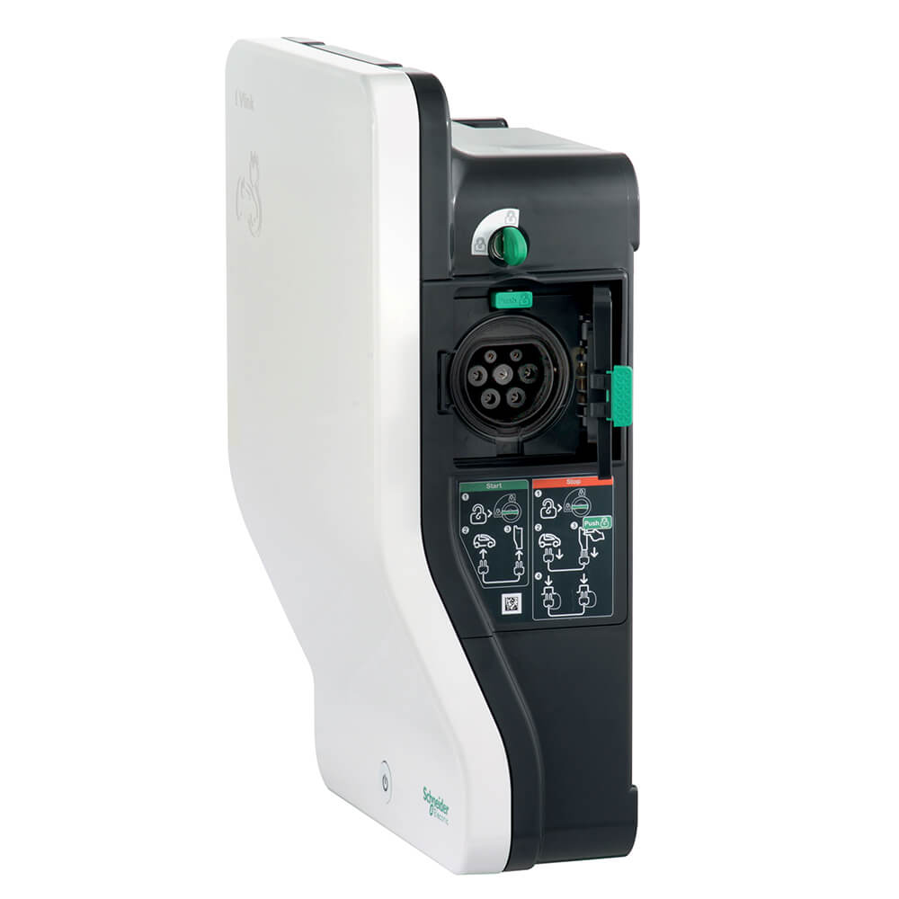 EVlink EV oplaadpunt Type 2 contactdoos 1 fase 7.4kW wandmontage met 2x sleutel