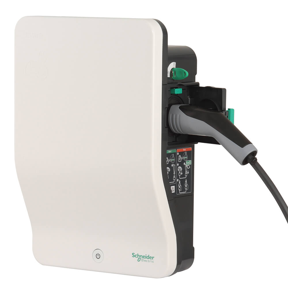 EVlink EV oplaadpunt Type 2 contactdoos 1 fase 7.4kW wandmontage met 2x sleutel