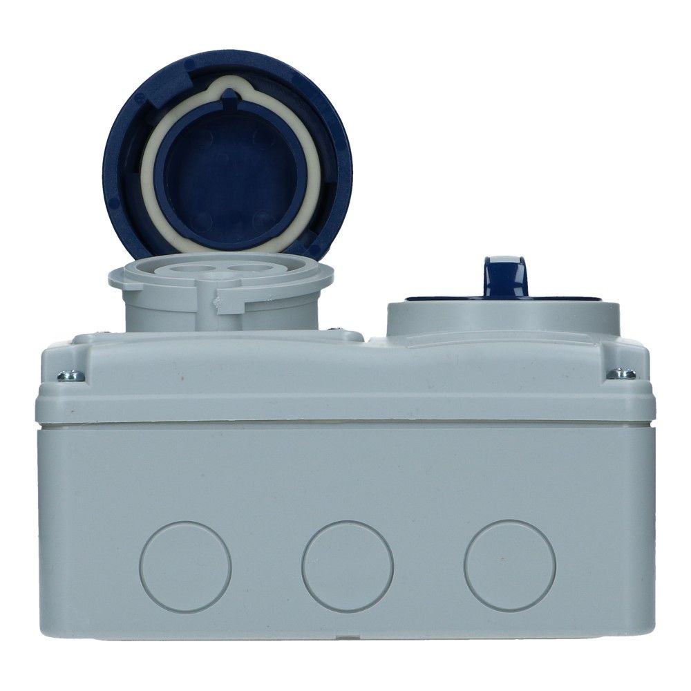 CEE schakel female 3 polig 6H 16A IP67 opbouw wcd 220-240VAC