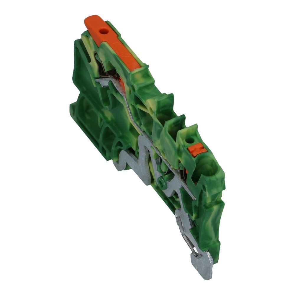 WAGO montageklem hendel en drukknop 2.5mm² geel groen