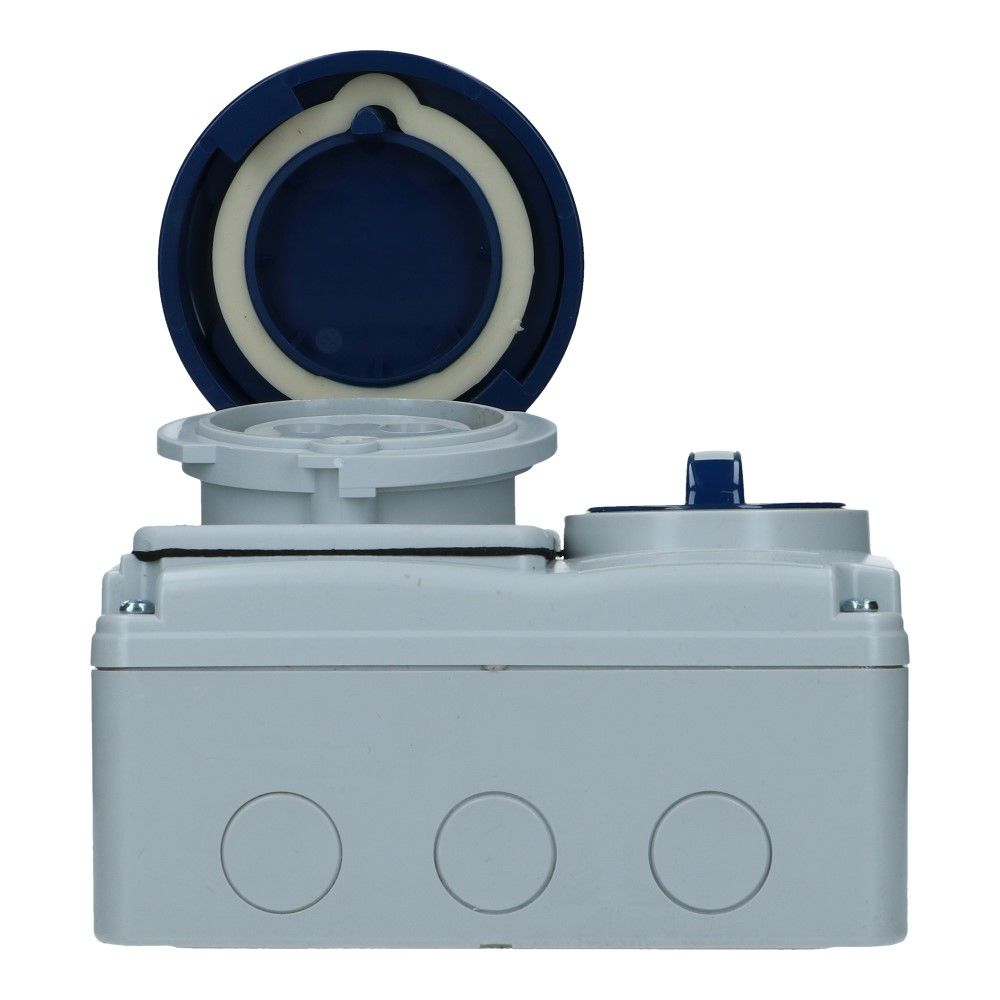 CEE schakel female 3 polig 6H 32A IP67 opbouw wcd 220-240VAC