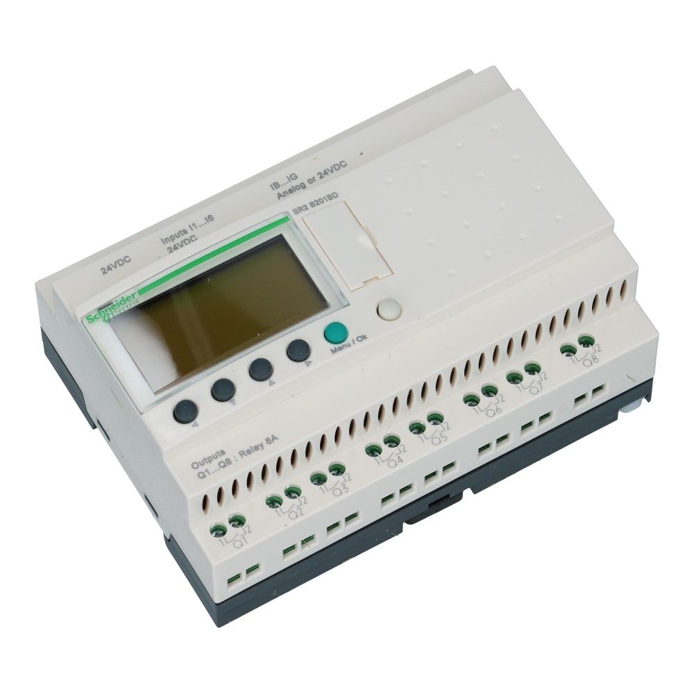 Zelio PLC met klok 20I-O 12in 8uit met scherm 24VDC