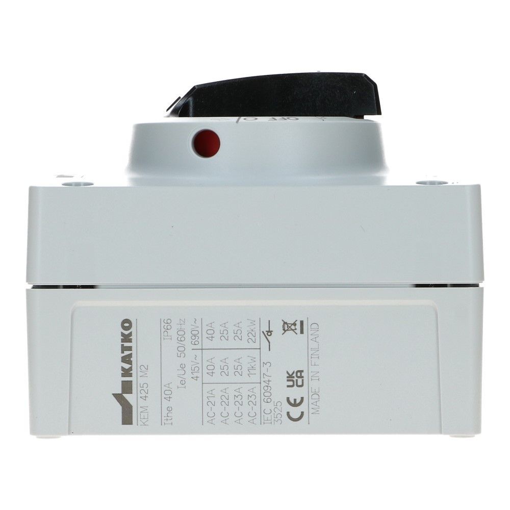 Werkschakelaar IP66 4 polig 40A 96x130x106mm zwart hendel PC AC22-25A