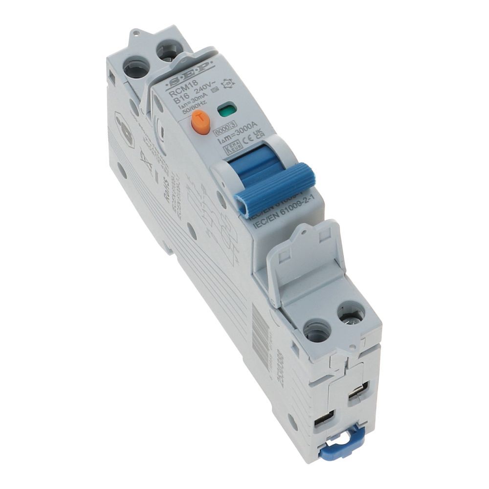 Aardlekautomaat B 10A 1 polig + nul 100mA 6kA RCM18