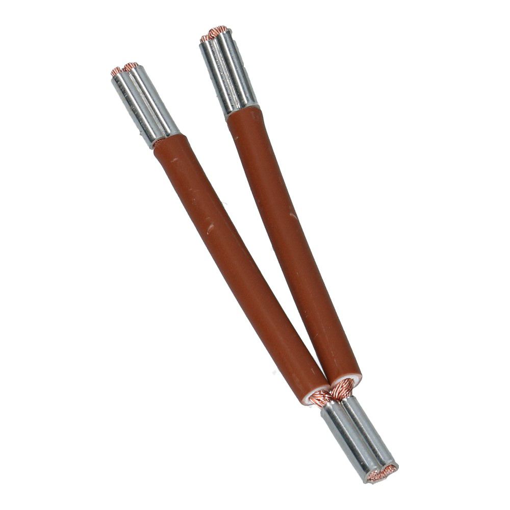 Montagedraad met vertind huls dubbel bruin 2.5mm² 470-470mm halogeenvrij 90°C 