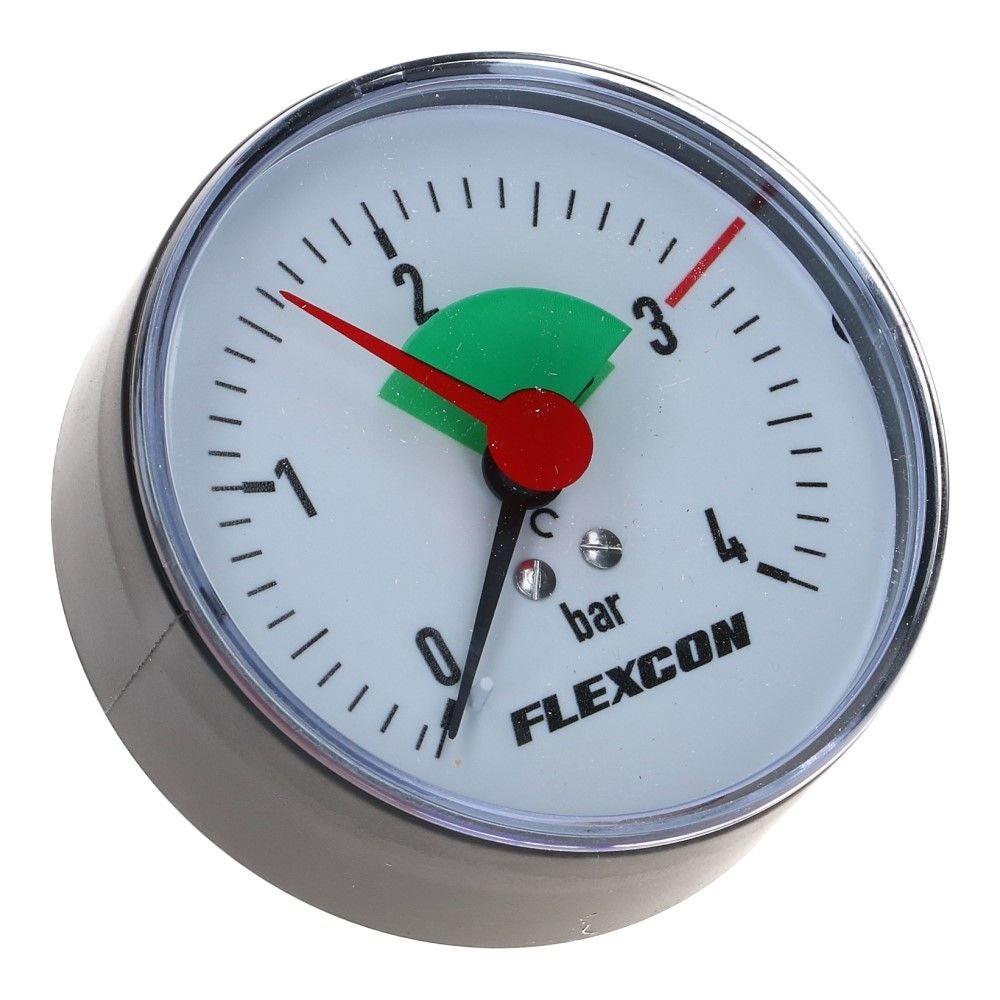 Flamco manometer drukmeter 1/2 axiaal 0-4 bar