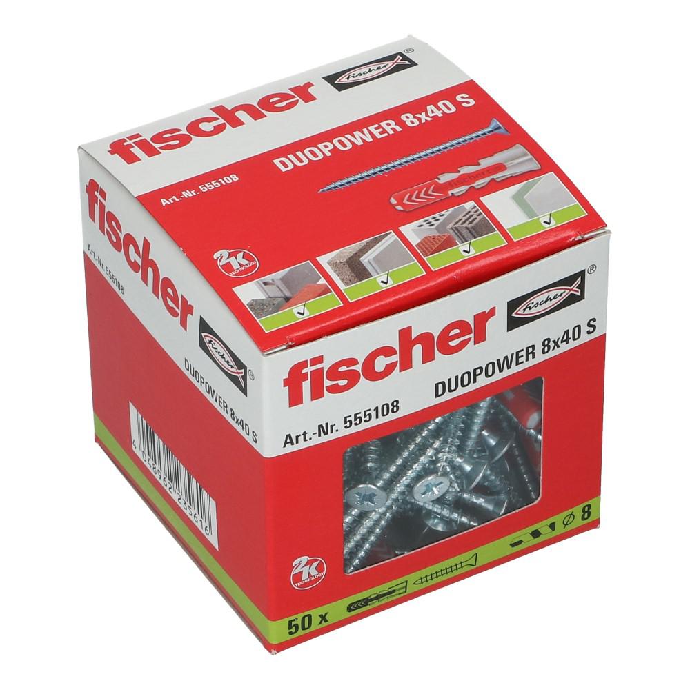 DuoPower plug universele 8x40mm met schroef 5x35mm PZ2 - 50 stuks