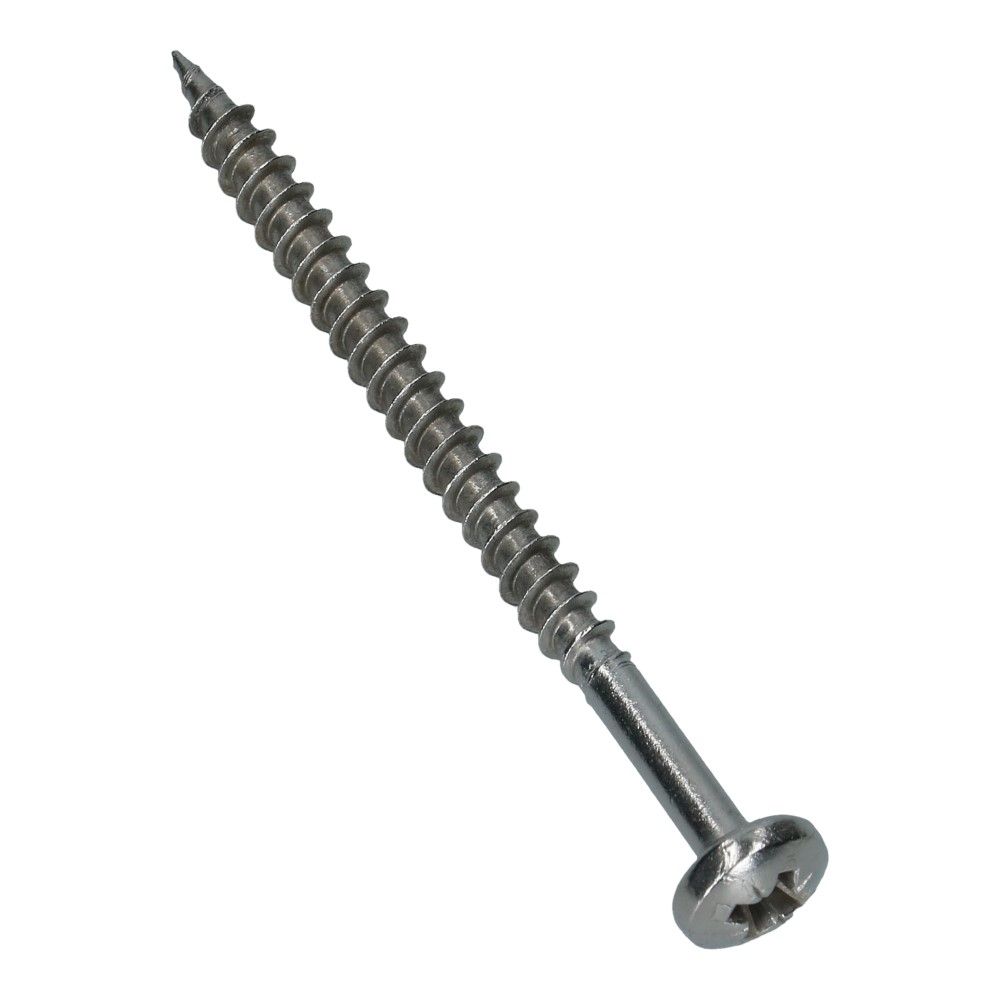 Spaanplaatschroef 6x80 bolkop RVS A2 PZ3 - 200 stuks