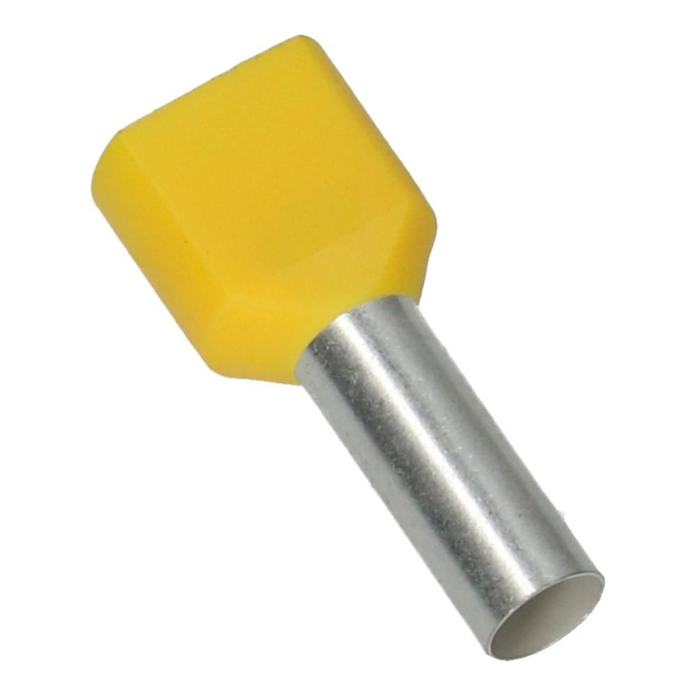 2x6.00mm² Geel Adereindhuls - 100 stuks