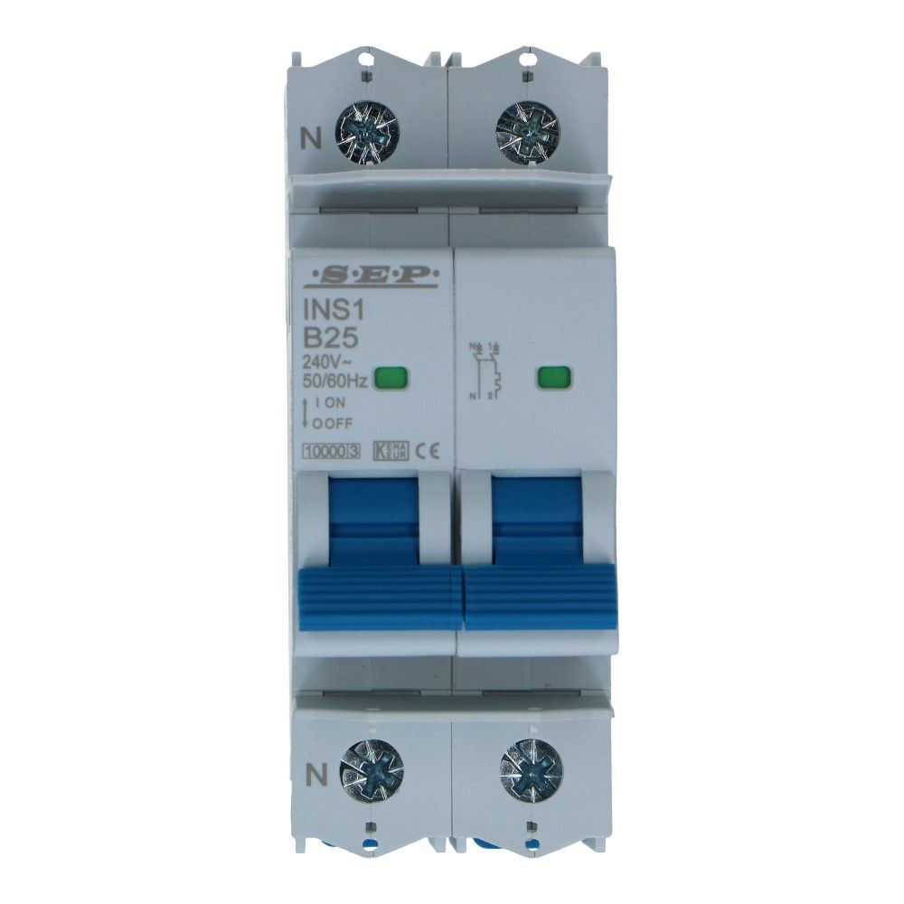 Installatieautomaat  1 polig + nul 20A karakteristiek C 10/15kA INS1