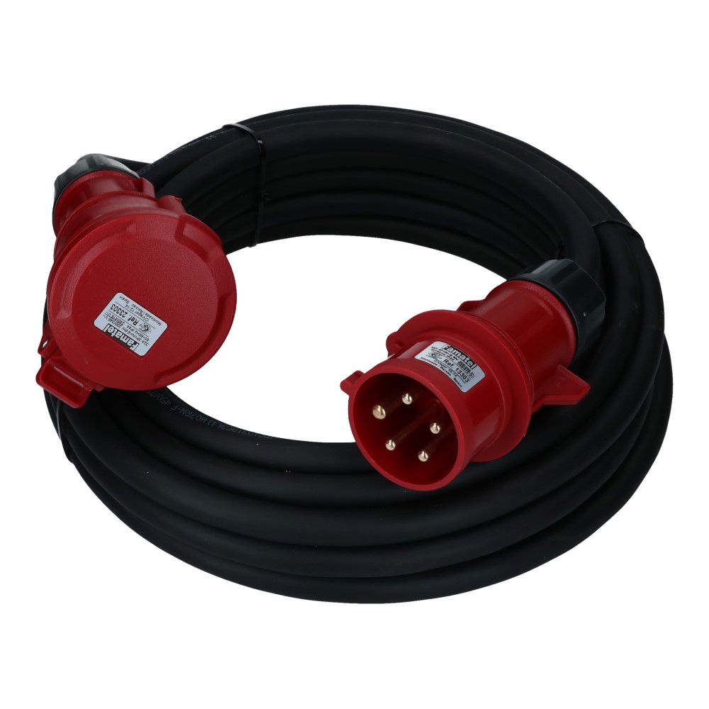 CEE verlengkabel 5 polig 32A 5x6mm² 10 meter IP44 H07RN-F