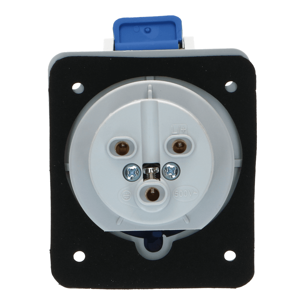 CEE female 3 polig 6H 32A IP54 inbouw wcd 220-240VAC