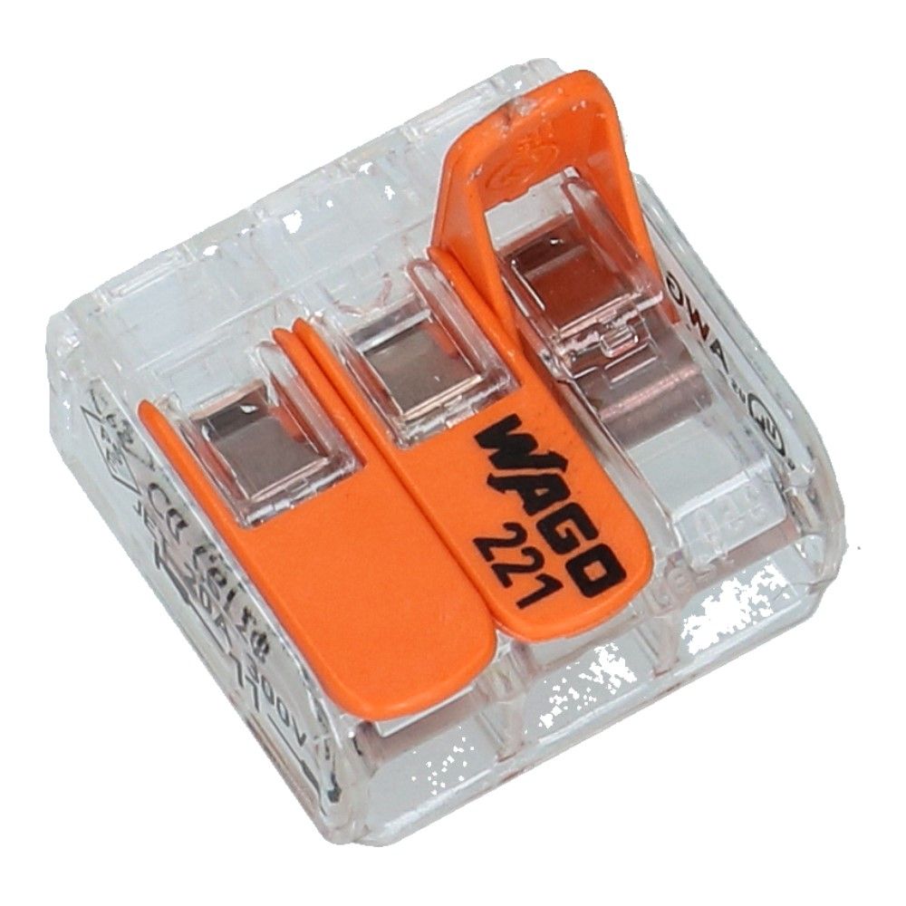 WAGO Verbindingsklem 3 voudig 0.14-4mm² soepel en massief - 50 stuks