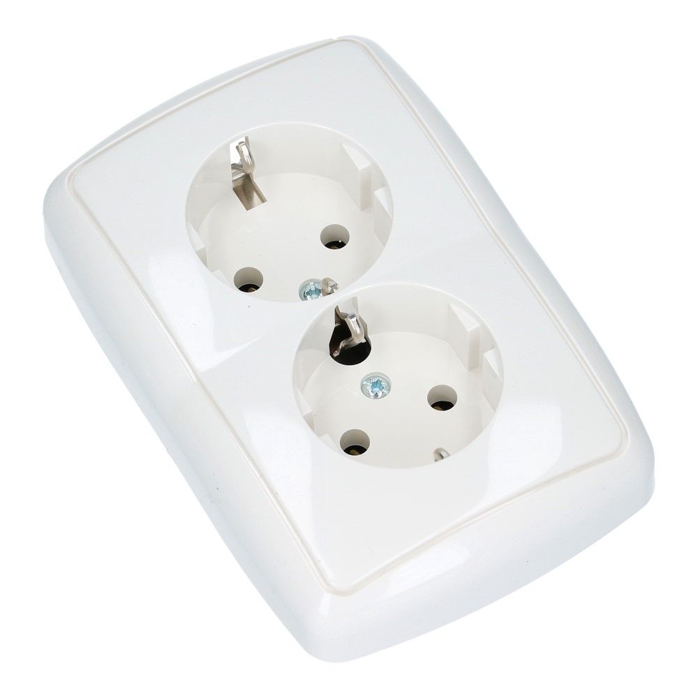 Wandcontactdoos dubbel LINEA 1013