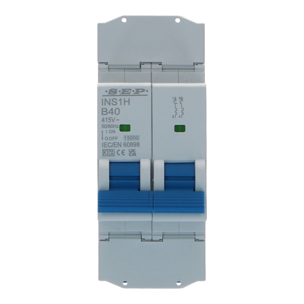 Installatieautomaat  2 polig 40A karakteristiek C 15kA INS1H