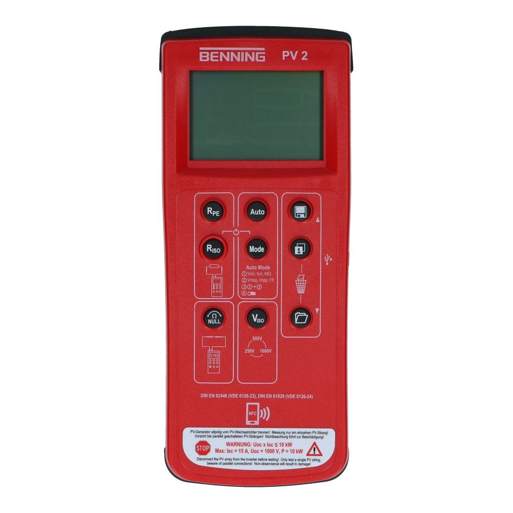 PV installatietester PV 2 en karakteristiek curve meettoestel