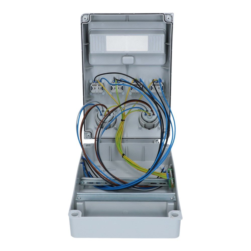 Wandverdeelkast voorbedraad IP44 2x CEE 16A 5p 4x schuko