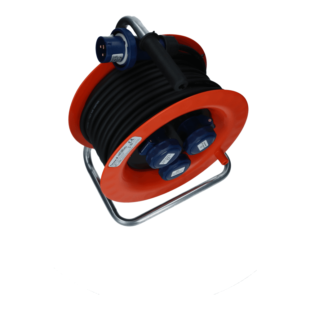 CEE haspel 3 polig naar 3xCEE 1p+n+e 16A IP67 30 meter