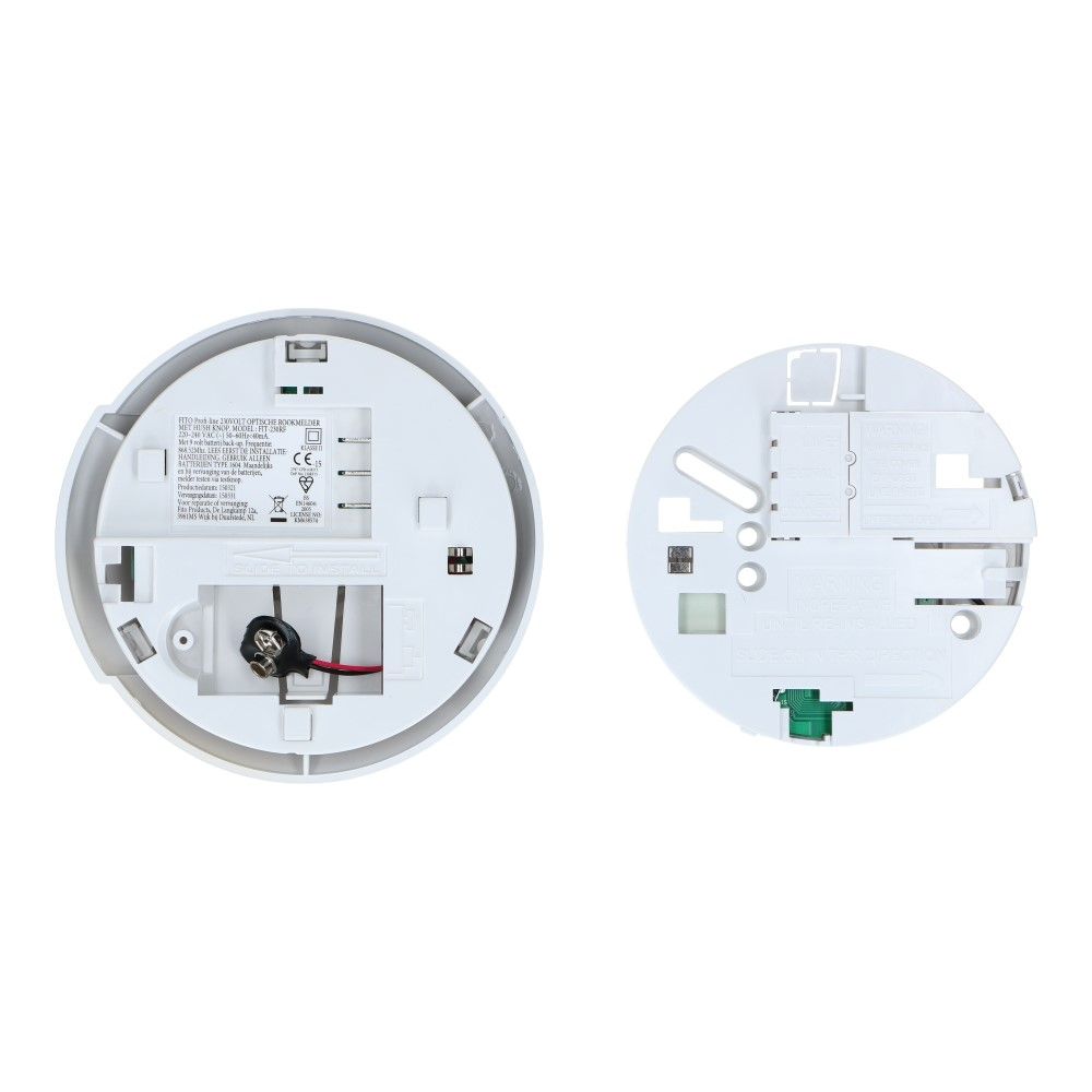 Optisch rookmelder draadloos koppelbaar 230VAC met lithium backup