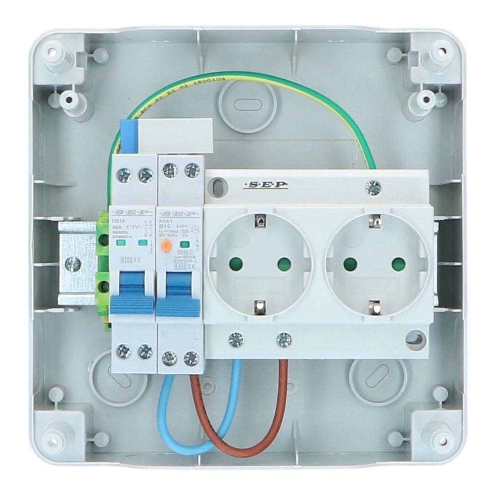 Noodstroom verdeler 2xwcd Aardlekautomaat 16A B 30mA