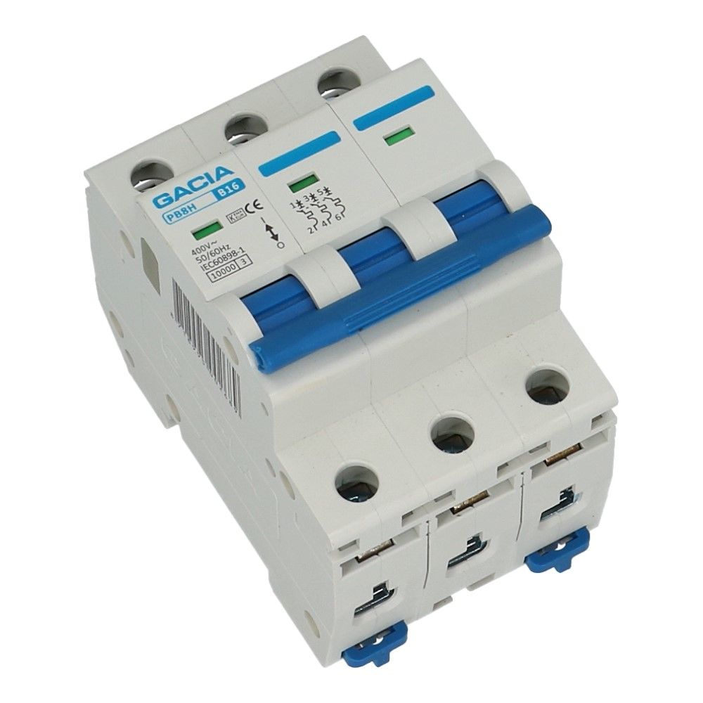 Installatieautomaat 3 polig 1A karakteristiek B 10kA