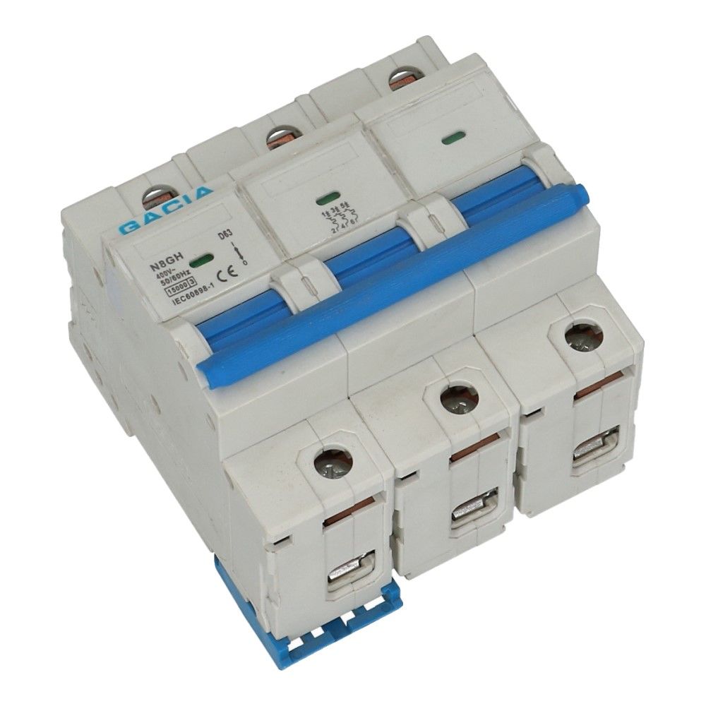 Installatieautomaat 3 polig 100A karakteristiek D 15kA