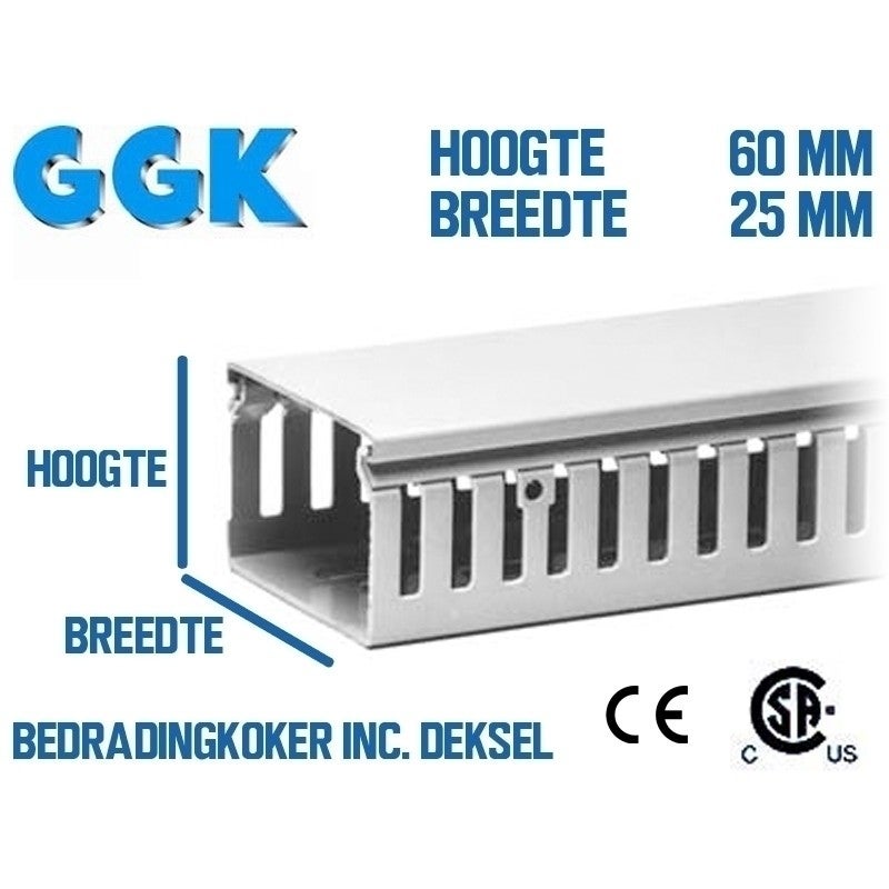 H 60mm B 25mm Bedradingskoker RAL7030