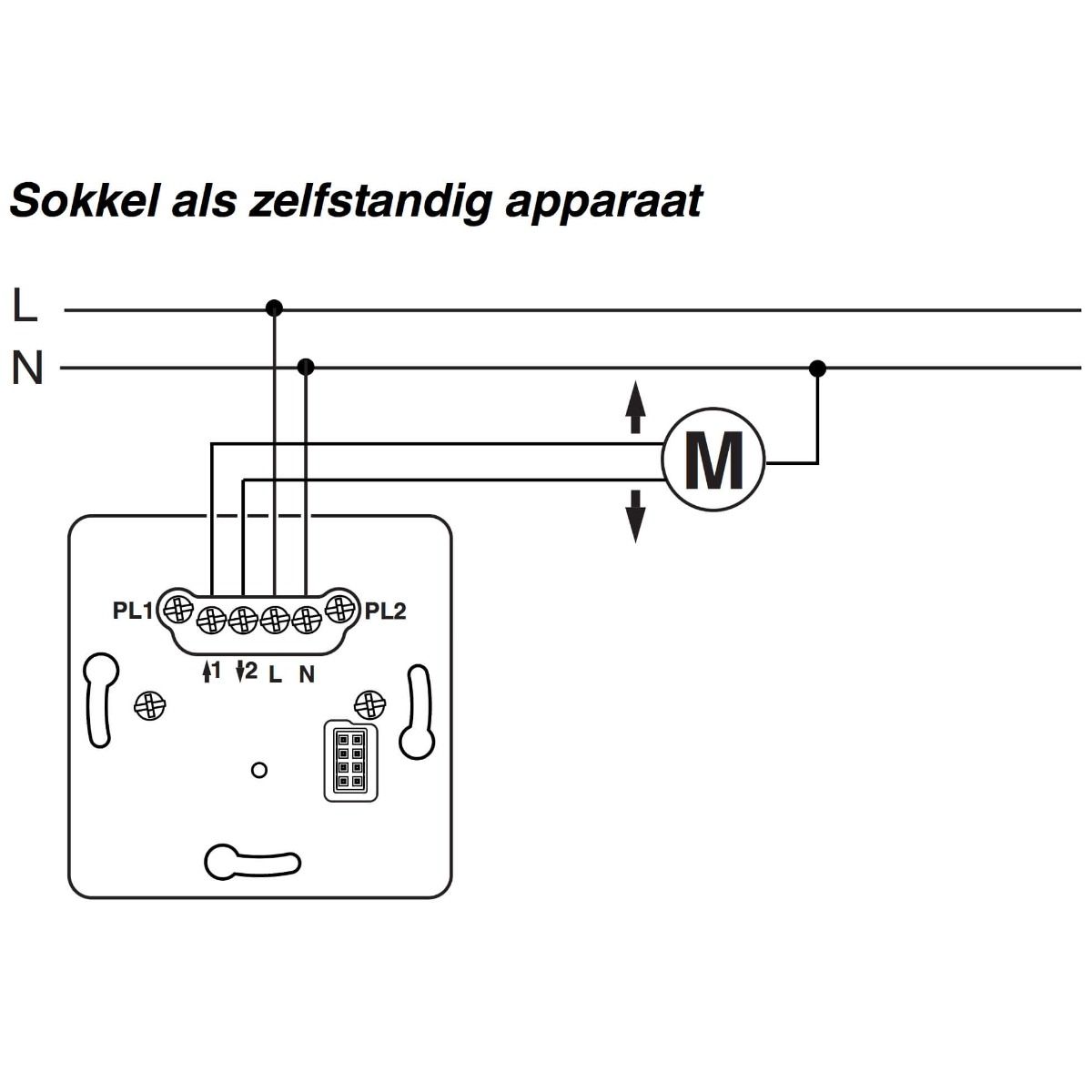 PlusLink inbouwsokkel touch jaloezie schakelaar