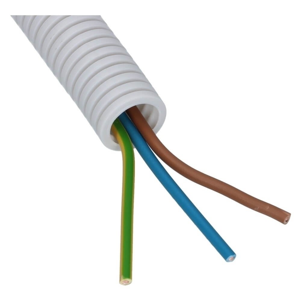 Voorbedraad Flexbuis 3x2.5mm² gg, bl, br 16mm - 100 meter
