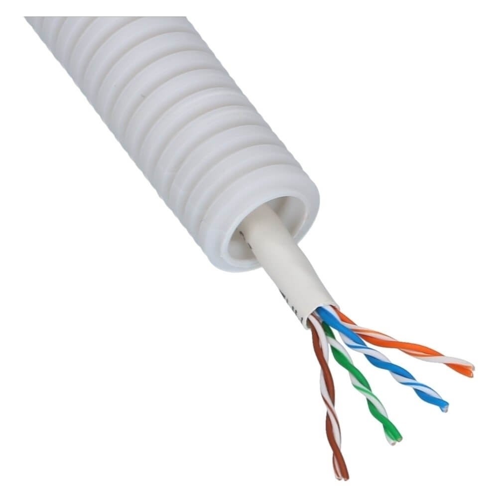 Voorbedraad Flexbuis UTP Cat5e 16mm - 100 meter