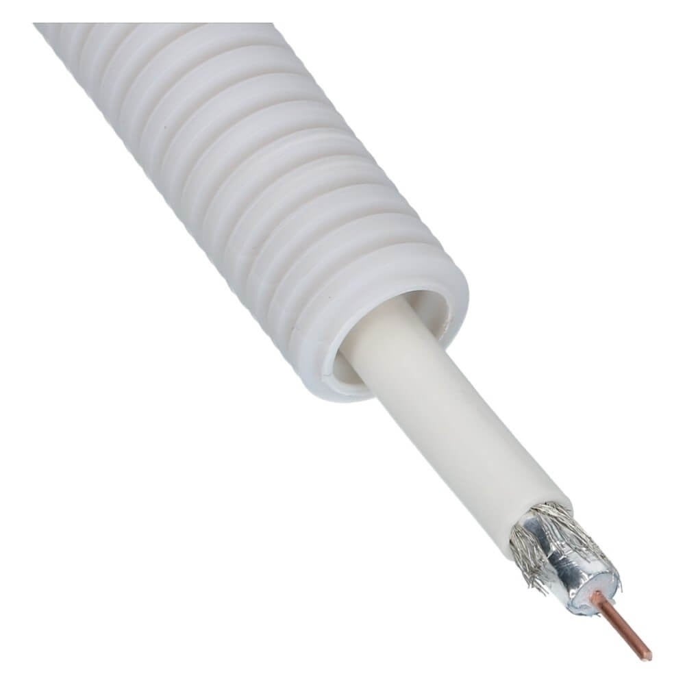 Voorbedraad Flexbuis Coax 75 Ohm 16mm - 100 meter