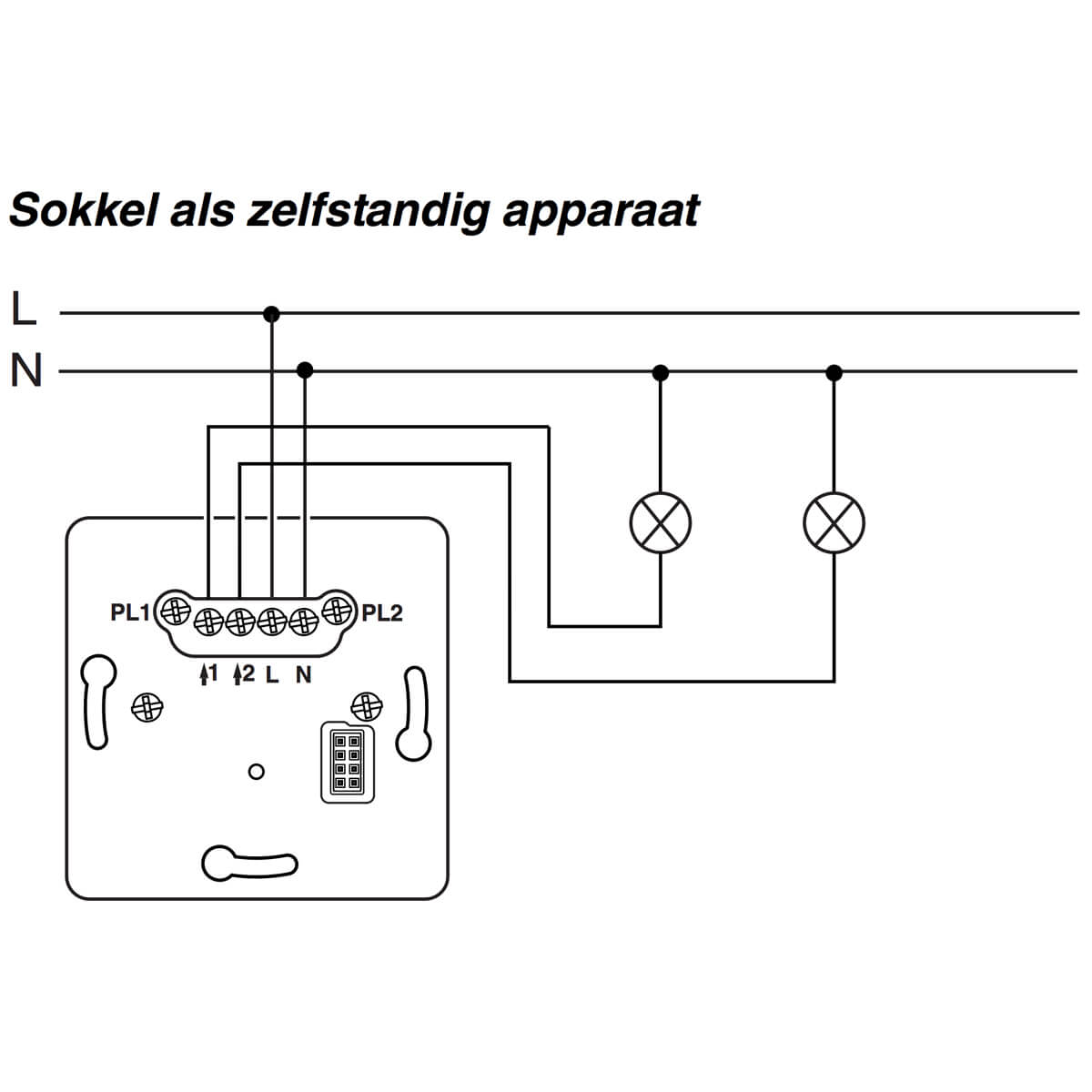 PlusLink inbouwsokkel touch schakelaar 10A dubbel