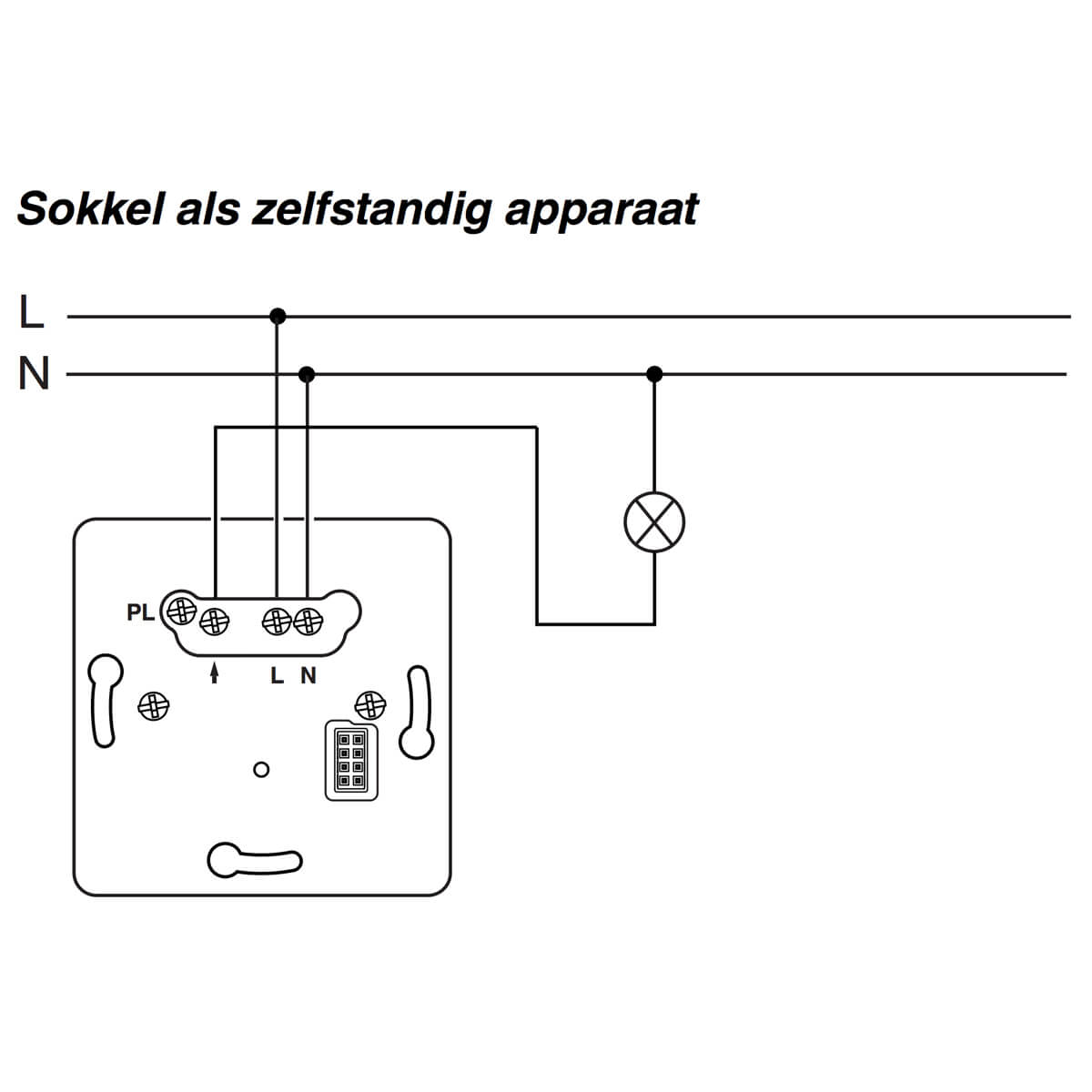PlusLink inbouwsokkel touch schakelaar 10A enkel
