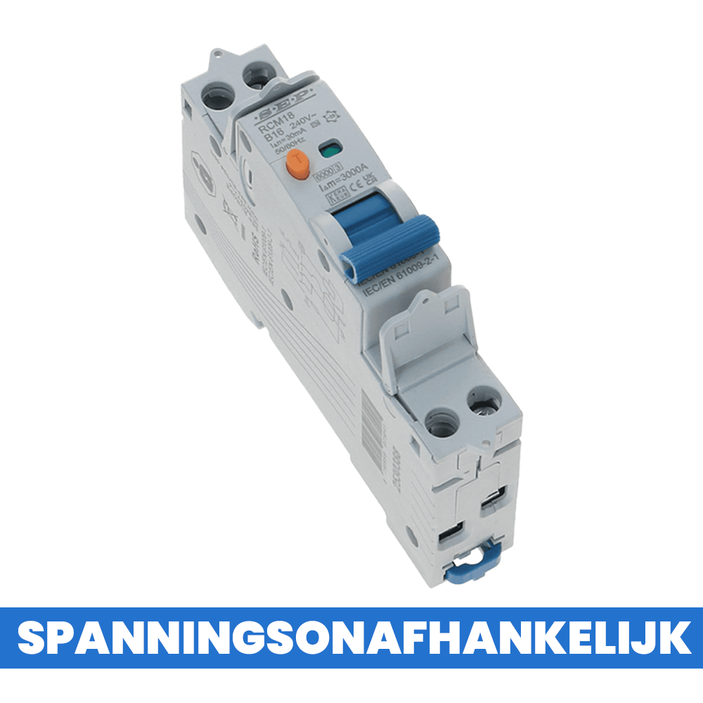 Aardlekautomaat B 13A 1 polig + nul 10mA 6kA RCM18