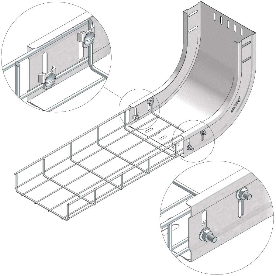 Kabelgoot stijgbocht300x60mm Sendzimir verzinkt