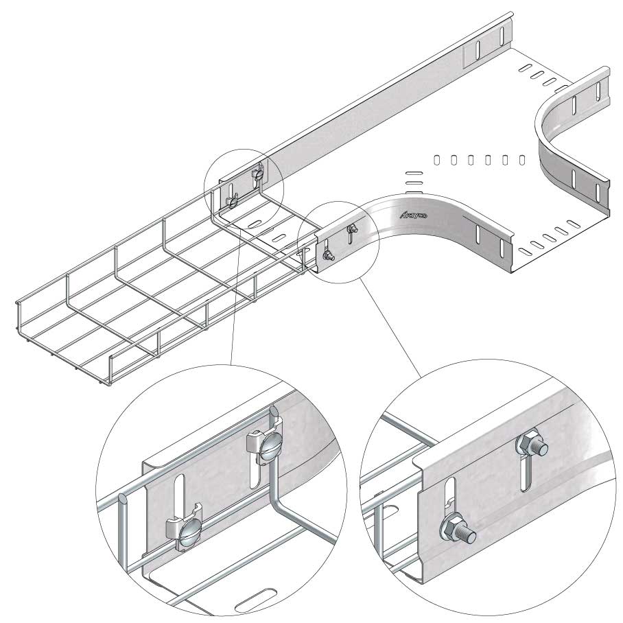 Kabelgoot T-stuk 100x60mm Sendzimir verzinkt