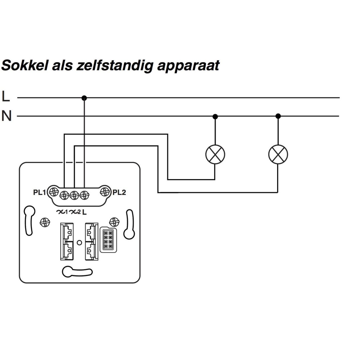 PlusLink inbouwsokkel universele tastdimmer dubbel