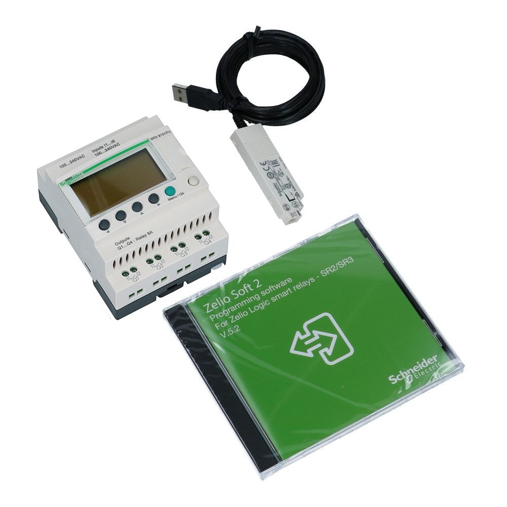 Zelio PLC Kit met klok 10I-O 6in 4uit met scherm 100-240VAC