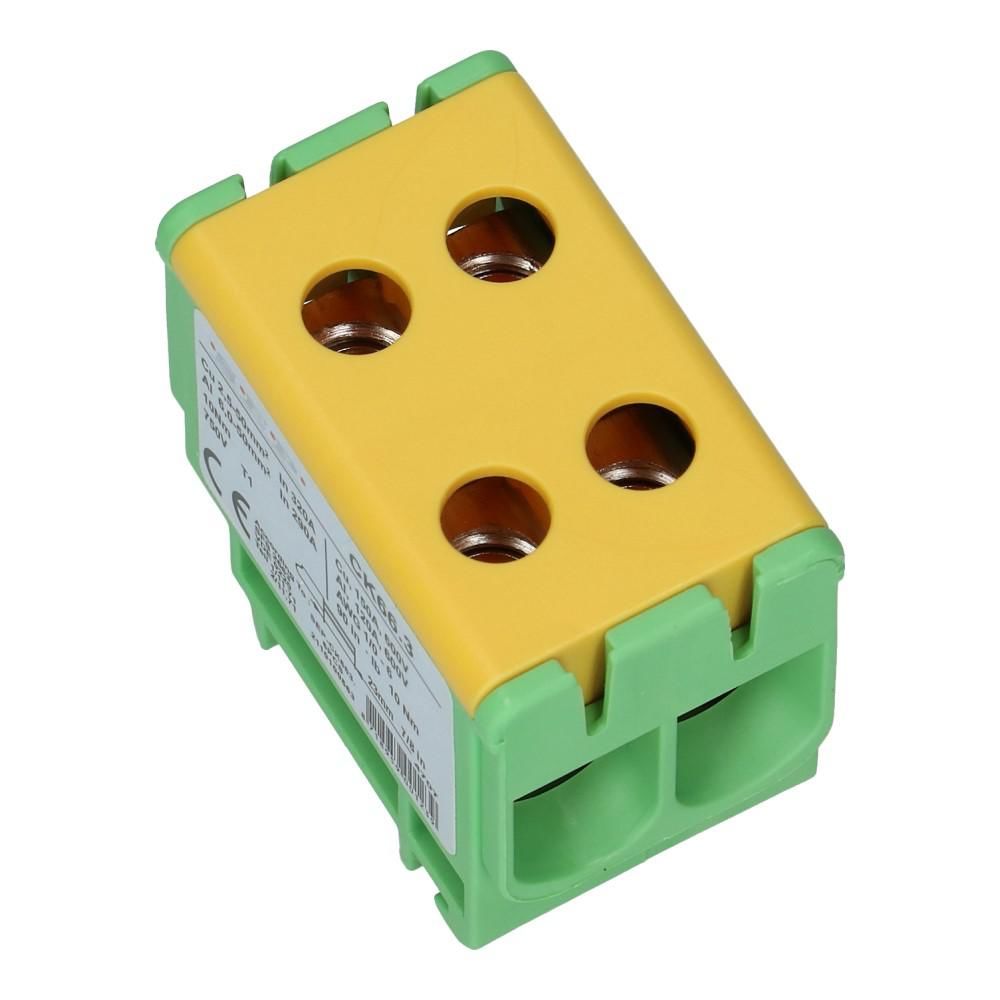 Aftakklem CK66 geel/groen 2.5mm² t/m 50mm² tweevoudig