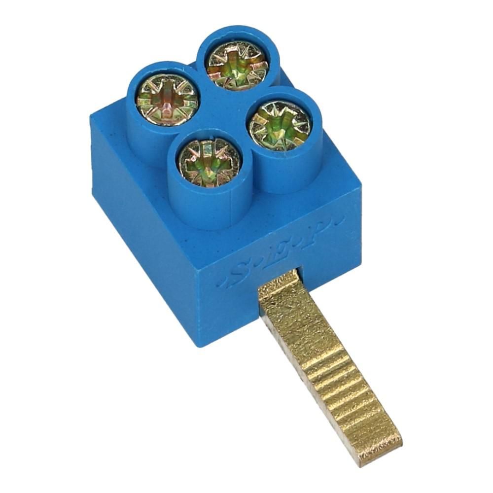 Aftakblok pin blauw 1 fase 2x16mm²