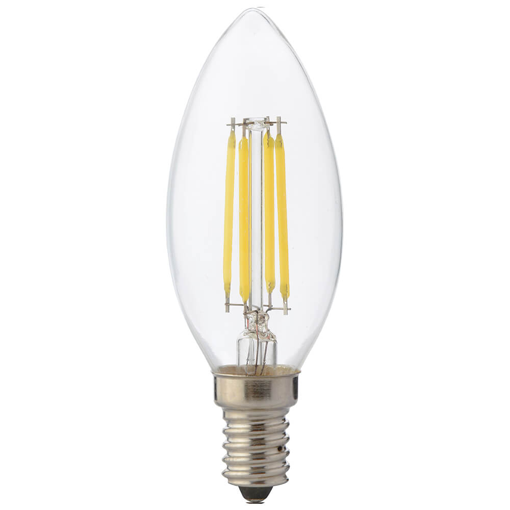 LED Filament kaarslamp C37 4W E14 230V 2700K wit 420 Lumen