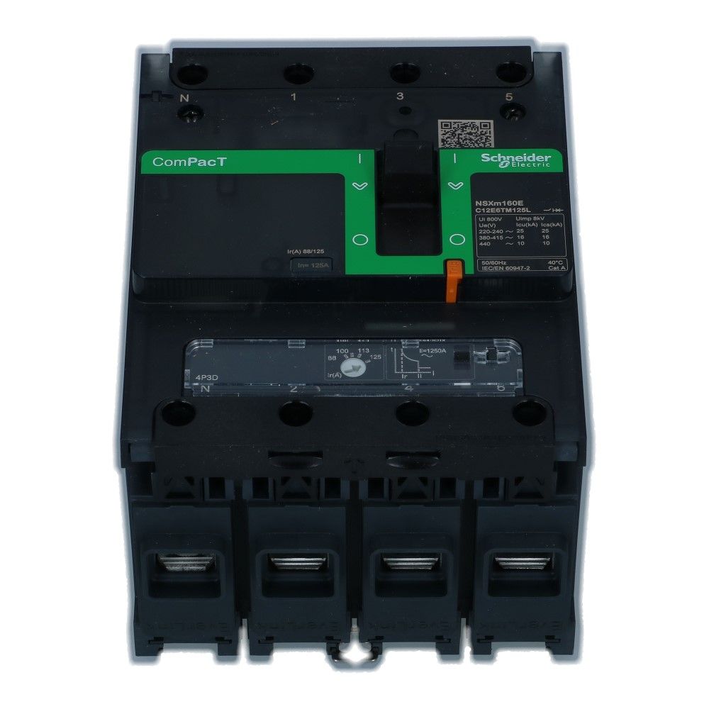 Installatieautomaat 3 polig + nul 125A TM-D 16kA Compact NSXm Everlink