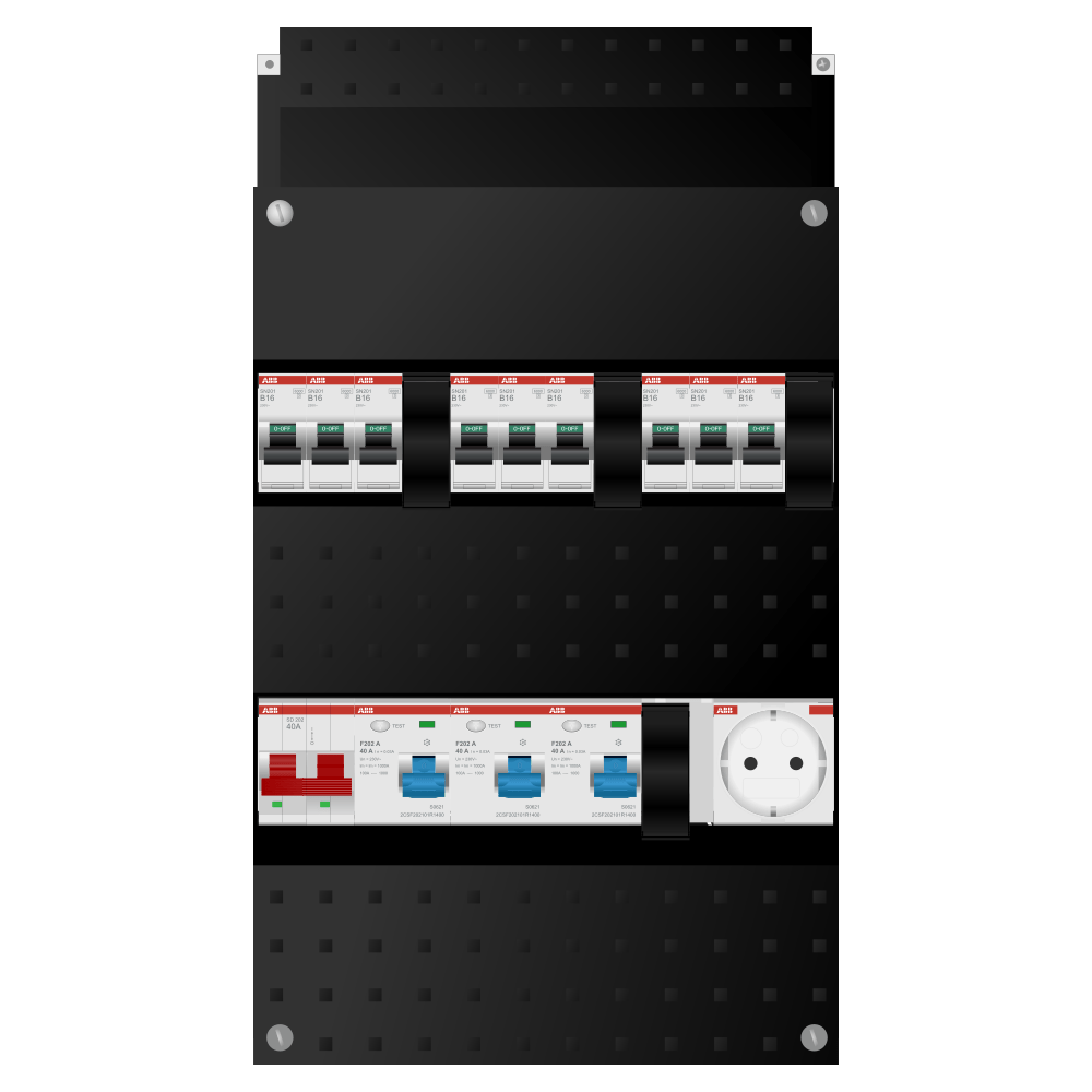 ABB Groepenkast 1 fase 9 groepen + wcd SN201 ABB Groepenkast 1 fase 9 groepen + wcd SN201